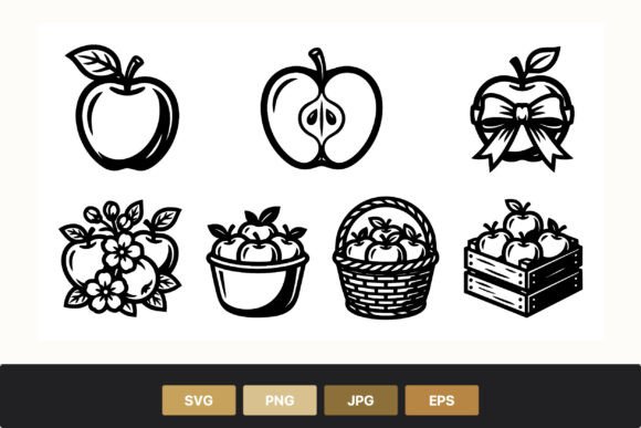 Apple Fruit Vector Black White Art: The Ultimate Design Asset