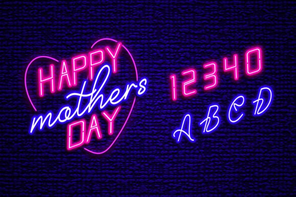 Brighten Mom's Day with a Neon Sign Font Effect