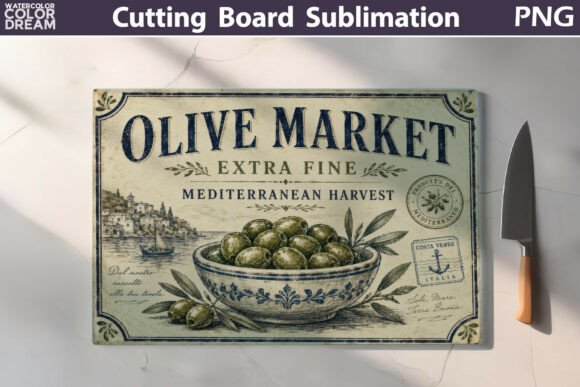 Capturing Mediterranean Charm with Vintage Olive Market Art