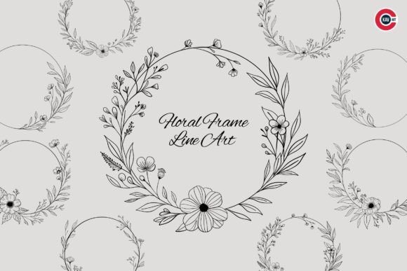 Elevate Your Brand with Floral Frame Line Art