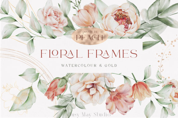 Elevate Your Projects with Flowers Rose Gold Geometric Frames PNG