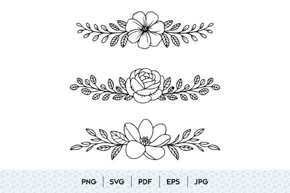 Floral Divider Line Art SVG: Elegance in Every Stroke