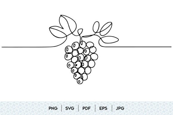 Grape Vine Line Art SVG: Elegant Botanical Artwork for Modern Projects