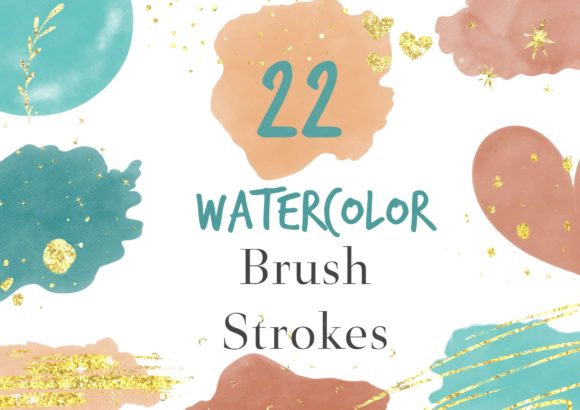 Green Watercolor Splotches Clipart: 22 Organic Design Elements