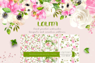 Lolita Watercolor Spring Flowers: Fresh Design Assets