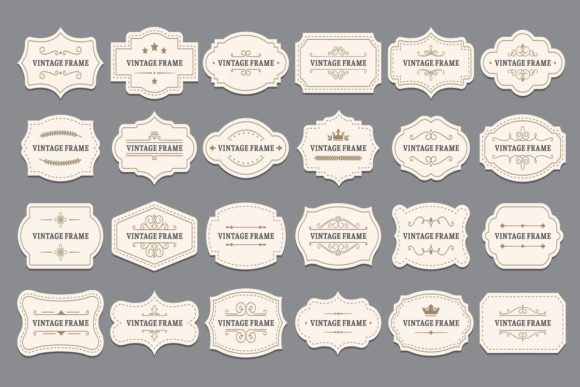 Ornamental Label Frames: Vintage Charm for Modern Design