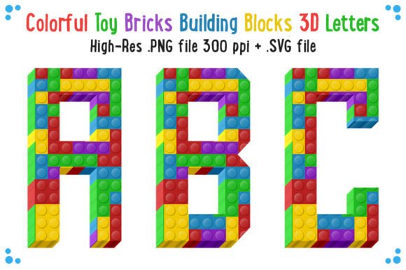 Toy Bricks 3D Alphabet Numbers: Building Blocks for Creative Design