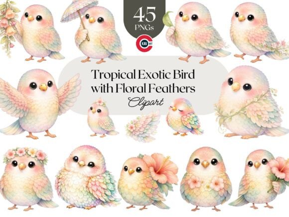 Tropical Exotic Bird with Floral Feather: A Designer's Guide