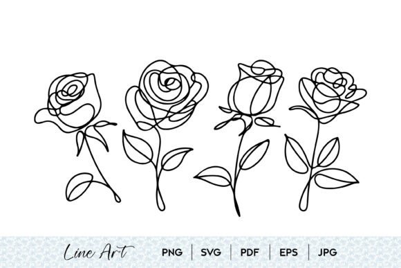Unlocking Creative Flow: The Rose Line Art Bundle SVG Set