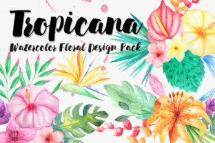 Watercolor Tropical Floral Pack: Vibrant Design Elements