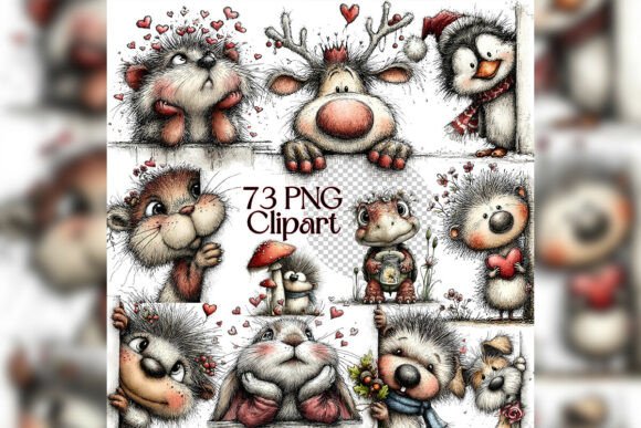 Whimsical Peeking Reindeer Clipart: Add Cozy Holiday Charm